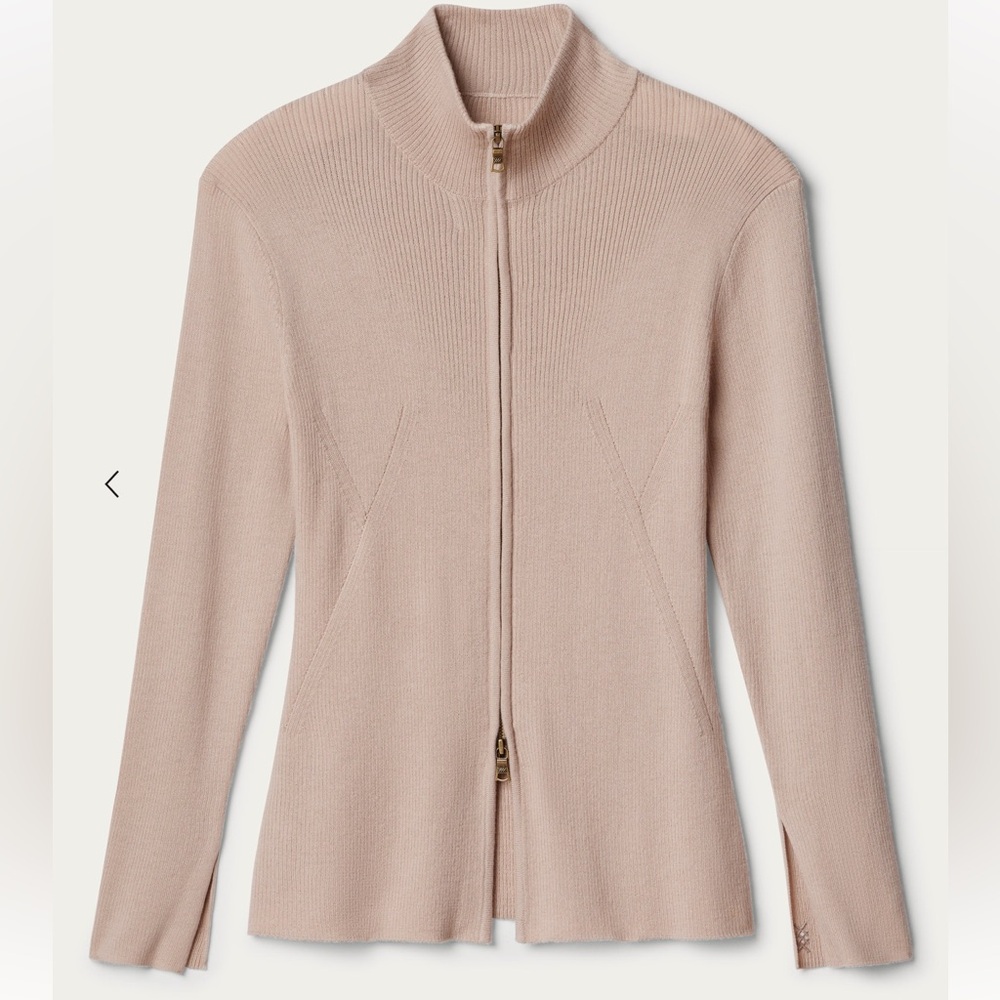 Rhone Rose Vapor Porto Merino Blend Full Zip Sweater Size Small